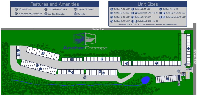 Anchor Storage facility map - thumbnail version