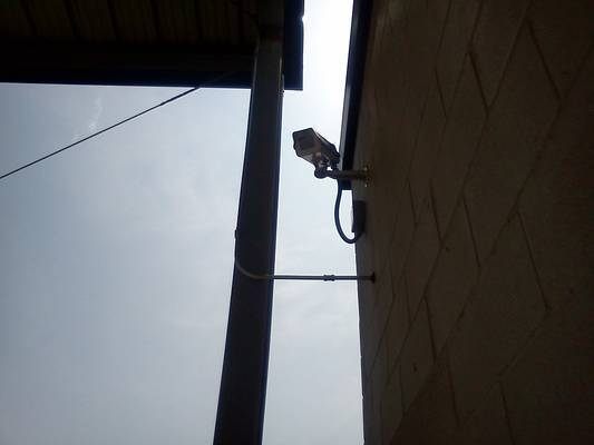 Security camera in wash bay