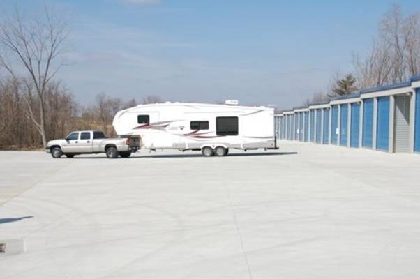 Large trailer in driveway