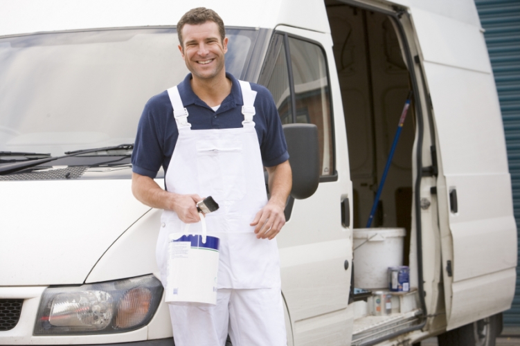 iStock - Worker with van